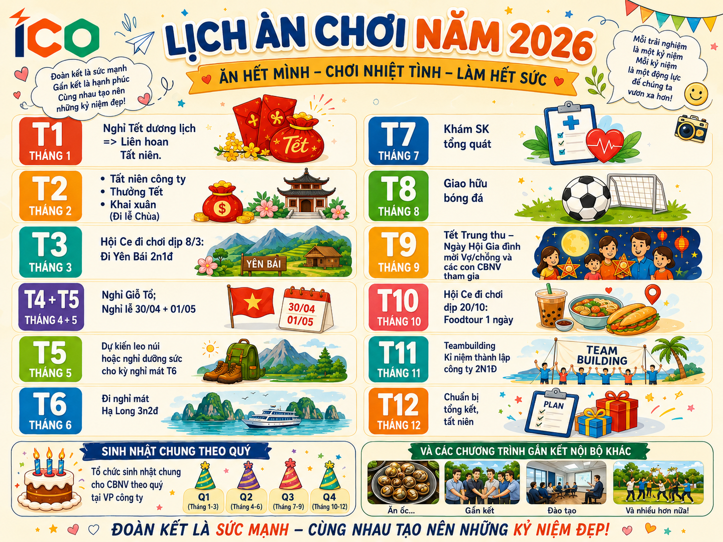 Lịch Ăn Chơi 2026 Chính Thức Lên Sóng